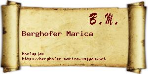Berghofer Marica névjegykártya